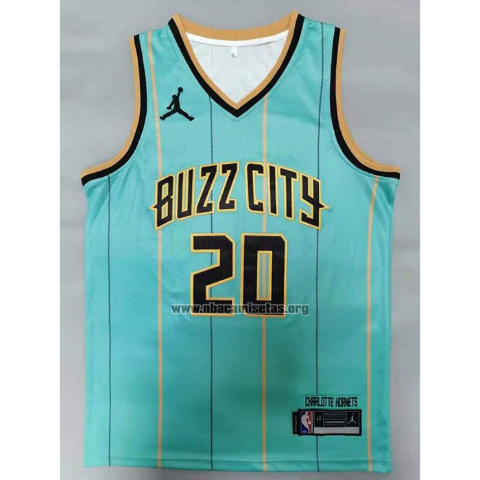 Camiseta Charlotte Hornets Gordon Hayward NO 20 Ciudad 2020-21 Verde
